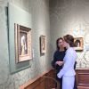 Kate Middleton, duchesse de Cambridge, en déplacement solo aux Pays-bas, visite le musée Mauritshuis à La Haye le 11 octobre 2016.