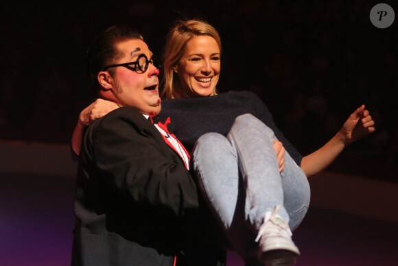 Exclusif - Sidonie Bonnec et le clown Totti - Nouveau spectacle "Surprise" du Cirque d'Hiver Bouglione, à Paris, le 8 octobre 2016. ©CVS/Bestimage