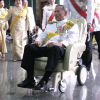 Le roi Bhumibol de Thaïlande quittant en fauteuil roulant l'hôpital Siriraj à Bangkok le 5 décembre 2011. © Rachen Sageamsak/Xinhua/Photoshot/ABACAPRESS.COM