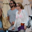 Egor Tarabasov et Lindsay Lohan quittent une plage à Mykonos. le 30 août 2016