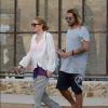 Egor Tarabasov et Lindsay Lohan quittent une plage à Mykonos. le 26 août 2016