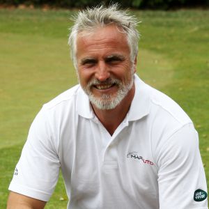 David Ginola lors de la 4e édition de la Mapauto Golf Cup au Golf Old course à Mandelieu-la-Napoule, le 12 juin 2015. Une compétition, qui rassemblent de nombreuses personnalités venues pour jouer au golf au profit d'une association, s'écoule sur 2 jours.