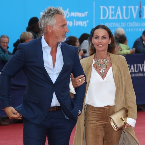 David Ginola et sa femme Coraline - Tapis rouge du film "Life" lors du 41ème Festival du film américain de Deauville, le 5 septembre 2015.