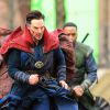 Benedict Cumberbatch et Chiwetel Ejiofor - Tournage du film "Doctor Strange" à New York, le 2 avril 2016.
