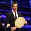 Benedict Cumberbatch joue au ping-pong avec Yaping Deng - Cérémonie des Laureus World Sport Awards 2015 à Shangai le 15 avril 2015