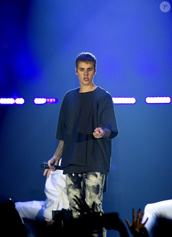 Justin Bieber en concert à Amsterdam dans la cadre de sa tournée "Purpose World Tour". Pays-Bas, le 8 octobre 2016