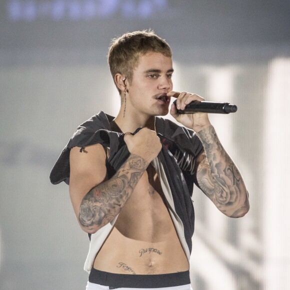 Justin Bieber en concert au Tele2 Arena à Stockholm en Suède le 29 septembre 2016.