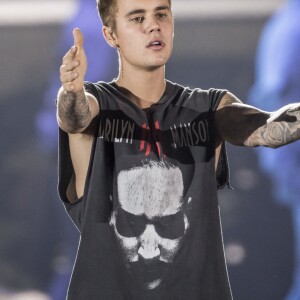 Justin Bieber en concert au Tele2 Arena à Stockholm en Suède le 29 septembre 2016.