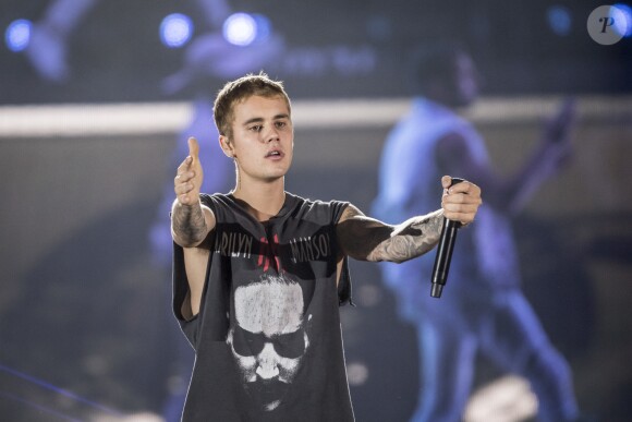 Justin Bieber en concert au Tele2 Arena à Stockholm en Suède le 29 septembre 2016.