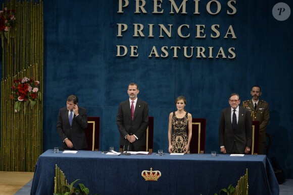 Remise des prix Princesse des Asturies en présence du roi Felipe VI, la reine Letizia et Sofia au théâtre Campoamor à Oviedo, Espagne, le 21 octobre 2016.