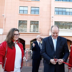 Exclusif - Paolo Sari, le prince Albert II de Monaco et sa nièce Camille Gottlieb, Serge Telle (Ministre d'Etat de Monaco) - Le premier festival biologique inauguré samedi 15 octobre 2016 par le prince Albert II de Monaco accompagné de sa nièce Camille Gottlieb à Monaco. © Claudia Albuquerque/Bestimage