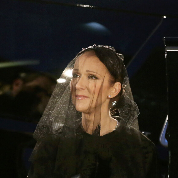 Céline Dion - Sorties des obsèques nationales de René Angélil en la Basi­lique Notre-Dame de Montréal, le 22 janvier 2016. © Dominique Jacovides/Bestimage