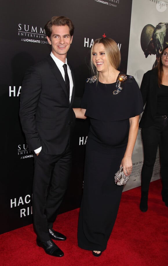 Andrew Garfield et Teresa Palmer enceinte à la première de 'Hacksaw Ridge'à The Academy à Beverly Hills, le 24 octobre 2016