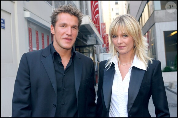 Benjamin Castaldi et Flavie Flament lors de la conférence de presse de rentrée de TF1. Le 5 septembre 2006.