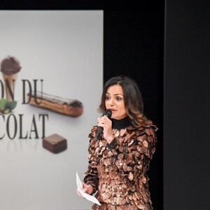 Laurence Roustandjee  au Défilé du 22ème salon du chocolat à la porte de Versailles à Paris le 27 octobre 2016. (coiffures Franck Provost / maquillages Make Up For Ever) © Veeren-Perusseau/Bestimage