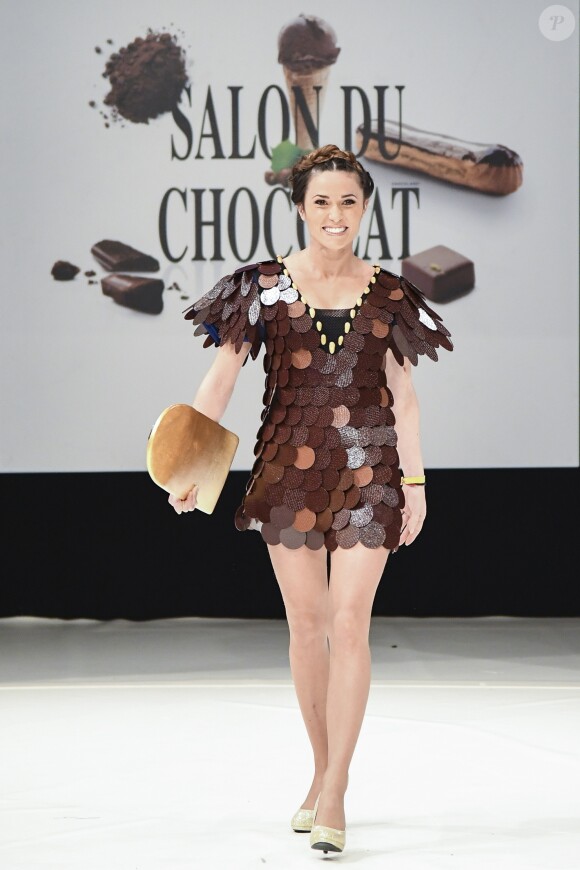 Capucine Anav  au Défilé du 22ème salon du chocolat à la porte de Versailles à Paris le 27 octobre 2016. (coiffures Franck Provost / maquillages Make Up For Ever) © Veeren-Perusseau/Bestimage
