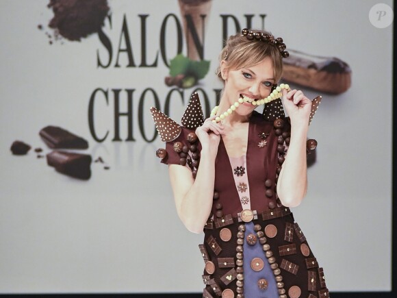 Maya Lauqué  au Défilé du 22ème salon du chocolat à la porte de Versailles à Paris le 27 octobre 2016. (coiffures Franck Provost / maquillages Make Up For Ever) © Veeren-Perusseau/Bestimage