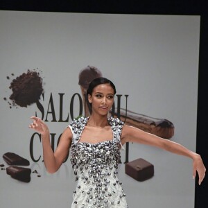 Flora Coquerel (Miss France 2013) au Défilé du 22ème salon du chocolat à la porte de Versailles à Paris le 27 octobre 2016. (coiffures Franck Provost / maquillages Make Up For Ever) © Veeren-Perusseau/Bestimage
