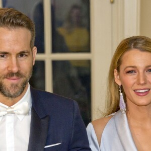 Ryan Reynolds et sa femme Blake Lively  au dîner d'état en l'honneur du premier ministre canadien et sa femme à la Maison Blanche à Washington. Le 10 mars 2016