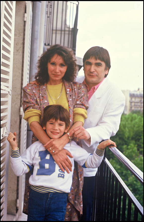 Serge et Michèle Lama avec leur fils Frédéric en février 1989