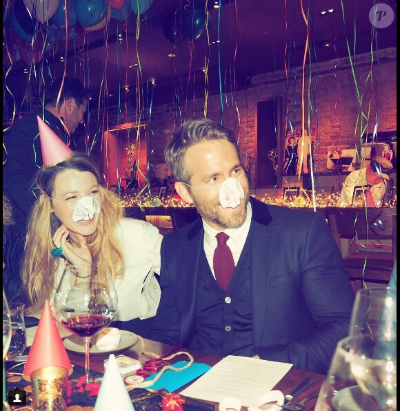 Blake Lively et Ryan Reynolds à l'anniversaire de l'acteur à New York le 25 octobre 2016