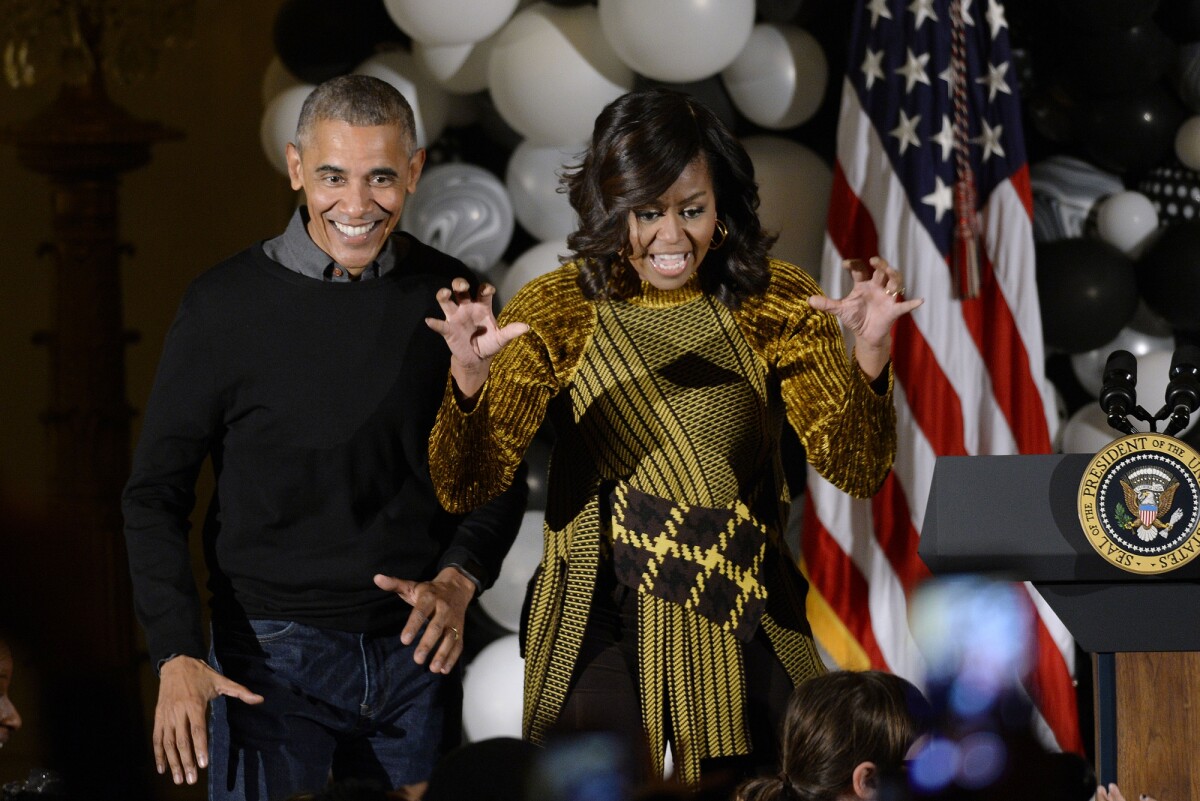 Photo : Barack et Michelle Obama à la Maison Blanche. Washington, le 31 ...