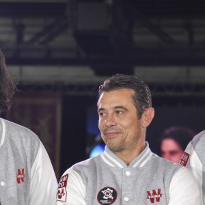 Davidi Kitai, Kool Shen de son vrai nom Bruno Lopes, Michel Abécassis - Winamax Poker Tour, le plus grand tournoi de poker gratuit d'Europe à la Grande Halle de la Villette à Paris le 5 novembre 2016. La sixième édition du plus grand championnat de poker de France débute à Paris le week-end du 5/6 novembre : 2 000 joueurs seront réunis sous le toit de la Grande Halle de la Villette pour le coup d'envoi du Winamax Poker Tour, édition 2016/2017 ! © Pierre Perusseau/Bestimage05/11/2016 - Paris