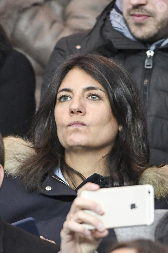 Estelle Denis assiste à la clôture de la 12ème journée de Ligue 1 qui opposait le Paris Saint Germain au Stade Rennais (victoire 4-0 du PSG), à Paris au Parc des Princes le 6 novembre 2016.