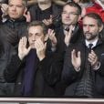 Nicolas Sarkozy, Jean-Claude Blanc assistent à la clôture de la 12ème journée de Ligue 1 qui opposait le Paris Saint Germain au Stade Rennais (victoire 4-0 du PSG), à Paris au Parc des Princes le 6 novembre 2016.