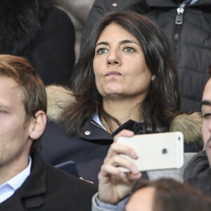 Estelle Denis assiste à la clôture de la 12ème journée de Ligue 1 qui opposait le Paris Saint Germain au Stade Rennais (victoire 4-0 du PSG), à Paris au Parc des Princes le 6 novembre 2016.