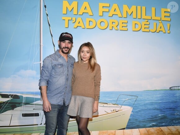 Cartman (aka Sébastien Patoche, de son vrai nom Nicolas-Bonaventure Ciattoni) et sa femme Aurélia Crebessegues - Avant-première du film "Ma famille t'adore déjà!" au cinéma Elysées Biarritz à Paris, France, le 7 novembre 2016. © Pierre Perusseau/Bestimage