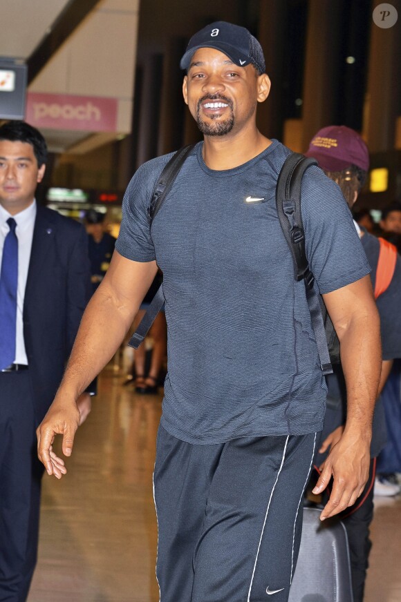 Will Smith arrive à l'aéroport de Tokyo le 24 août 2016