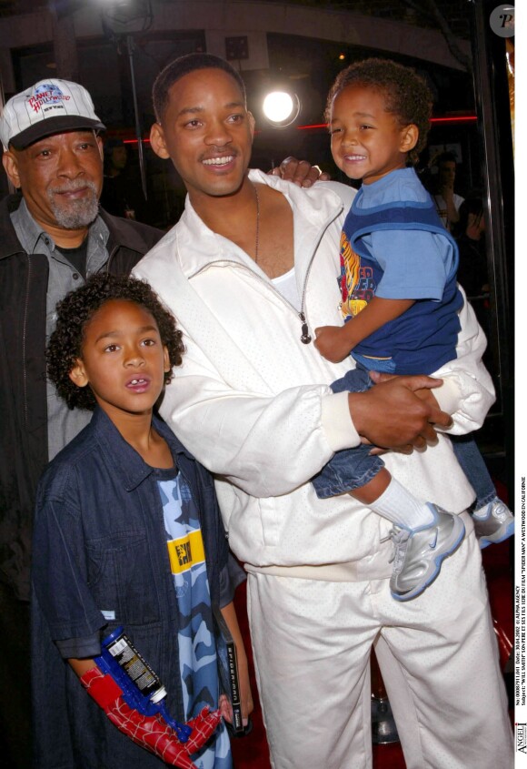 Will Smith et son père avec ses deux fils à Westwood le 30 avril 2002.