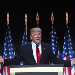 Donald Trump lors du dernier jour de la Convention des Républicains à Cleveland. Le 21 juillet 2016