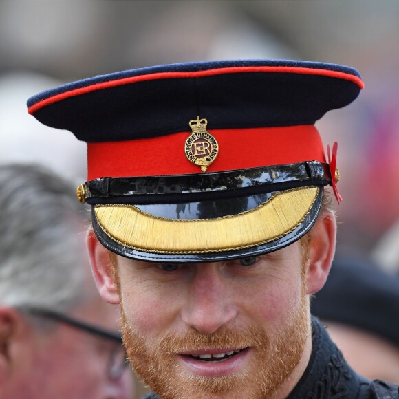 Le prince Harry se joignait à son grand-père le duc d'Edimbourg lors de la cérémonie commémorative du "Field of Remembrance" à l'abbaye de Westminster à Londres, le 10 novembre 2016, en présence de vétérans de guerre.