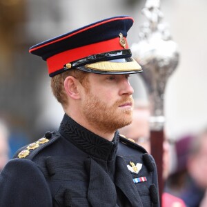 Le prince Harry se joignait à son grand-père le duc d'Edimbourg lors de la cérémonie commémorative du "Field of Remembrance" à l'abbaye de Westminster à Londres, le 10 novembre 2016, en présence de vétérans de guerre.