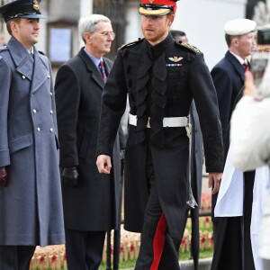 Le prince Harry se joignait à son grand-père le duc d'Edimbourg lors de la cérémonie commémorative du "Field of Remembrance" à l'abbaye de Westminster à Londres, le 10 novembre 2016, en présence de vétérans de guerre.