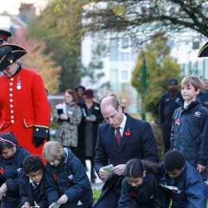 Le prince William prenait part au service commémoratif Fields of Remembrance dans le parc du mémorial de Kensington à Londres, le 10 novembre 2016.