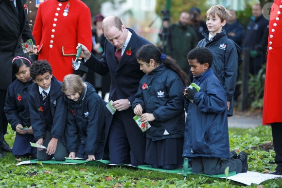 Le prince William prenait part au service commémoratif Fields of Remembrance dans le parc du mémorial de Kensington à Londres, le 10 novembre 2016.