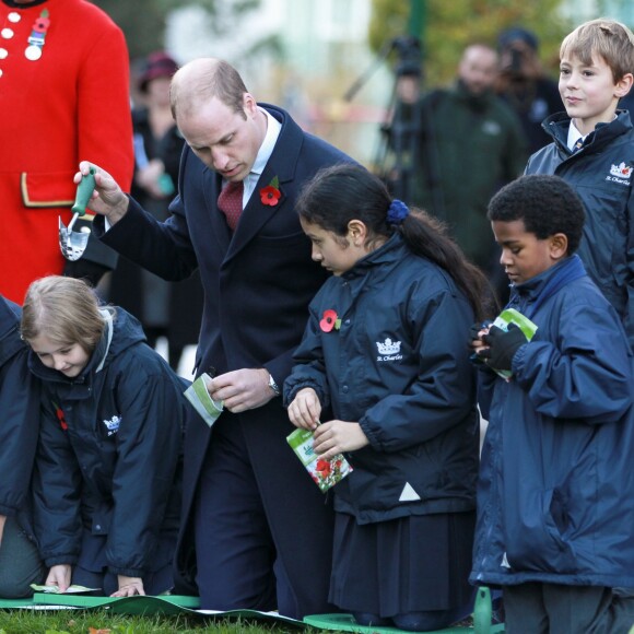 Le prince William prenait part au service commémoratif Fields of Remembrance dans le parc du mémorial de Kensington à Londres, le 10 novembre 2016.