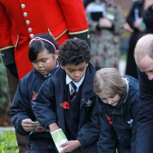 Le prince William prenait part au service commémoratif Fields of Remembrance dans le parc du mémorial de Kensington à Londres, le 10 novembre 2016.
