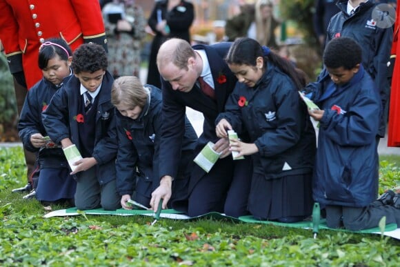 Le prince William prenait part au service commémoratif Fields of Remembrance dans le parc du mémorial de Kensington à Londres, le 10 novembre 2016.