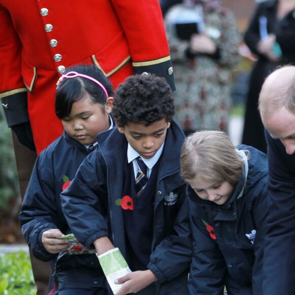 Le prince William prenait part au service commémoratif Fields of Remembrance dans le parc du mémorial de Kensington à Londres, le 10 novembre 2016.