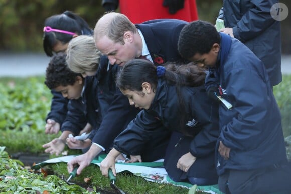 Le prince William prenait part au service commémoratif Fields of Remembrance dans le parc du mémorial de Kensington à Londres, le 10 novembre 2016.