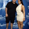 Rob Kardashian et sa fiancée Blac Chyna enceinte au Memorial Day Weekend du Sky Beach Club à Las Vegas, le 28 mai 2016.