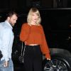 Taylor Swift, Cara Delevingne et Dakota Johnson vont dîner au restaurant britannique "The Fat Radish" dans le quartier de Lower East Side à New York City, New York, Etats-Unis, le 13 octobre 2016