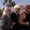 Leon White, alias Big Van Vader, lors de son apparition avec ses collègues stars du catch Hulk Hogan Macho Man et Ric Flair dans un épisode d'Alerte à Malibu en 1996.