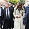 Nicolas Sarkozy et sa femme Carla Bruni votent pour les primaires de la droite et du centre à Paris dans le 16e arrondissement le 20 novembre 2016. © Cyril Moreau / Bestimage