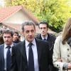 Nicolas Sarkozy et sa femme Carla Bruni votent pour les primaires de la droite et du centre à Paris dans le 16e arrondissement le 20 novembre 2016. © Cyril Moreau / Bestimage
