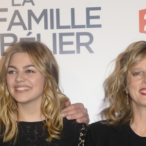 François Damiens, Louane Emera, Karin Viard et Luca Gelberg - Avant-première du film "La Famille Bélier" au Grand Rex à Paris, le 9 décembre 2014.